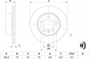 Bosch Δισκόπλακα - 0 986 479 W60