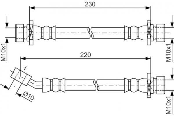 Bosch Ελαστικός Σωλήνας Φρένων - 1 987 481 800