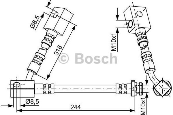 Bosch Ελαστικός Σωλήνας Φρένων - 1 987 481 822