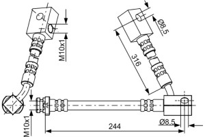 Bosch Ελαστικός Σωλήνας Φρένων - 1 987 481 837