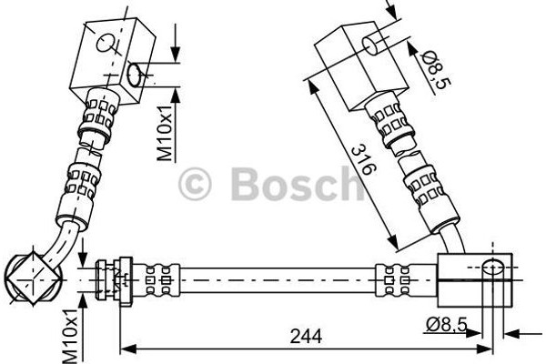 Bosch Ελαστικός Σωλήνας Φρένων - 1 987 481 837