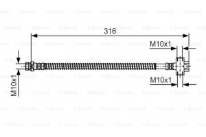 Bosch Ελαστικός Σωλήνας Φρένων - 1 987 481 A65