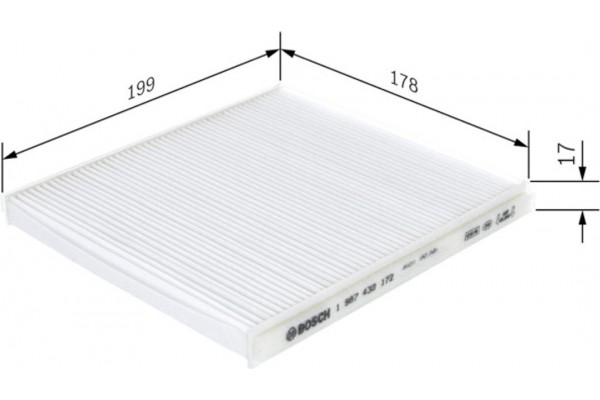 Bosch Φίλτρο, Αέρας Εσωτερικού Χώρου - 1 987 432 172 Bosch Φίλτρο, Αέρας Εσωτερικού Χώρου - 1 987 432 172