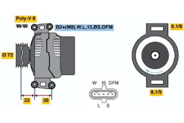 Bosch Γεννήτρια - 0 124 555 008