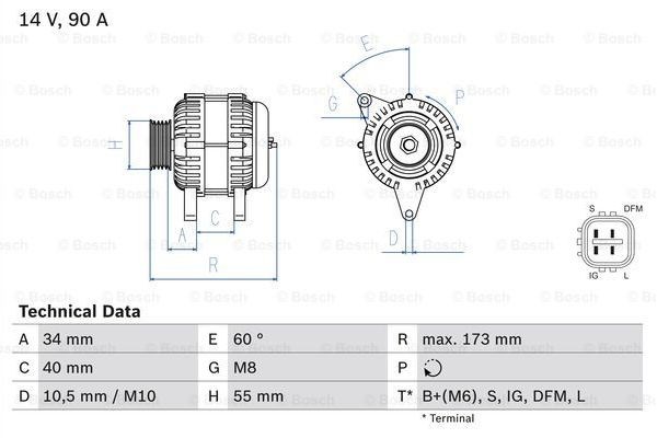 Bosch Γεννήτρια - 0 986 046 110