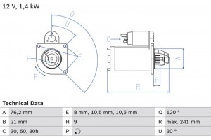 Bosch Μίζα - 0 986 014 900