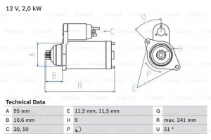 Bosch Μίζα - 0 986 016 031