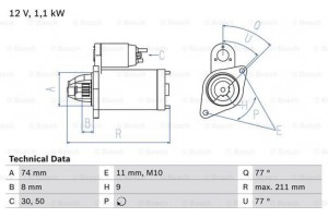 Bosch Μίζα - 0 986 016 500