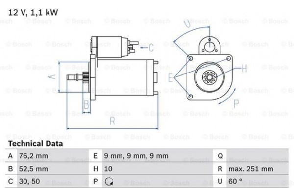 Bosch Μίζα - 0 986 016 750