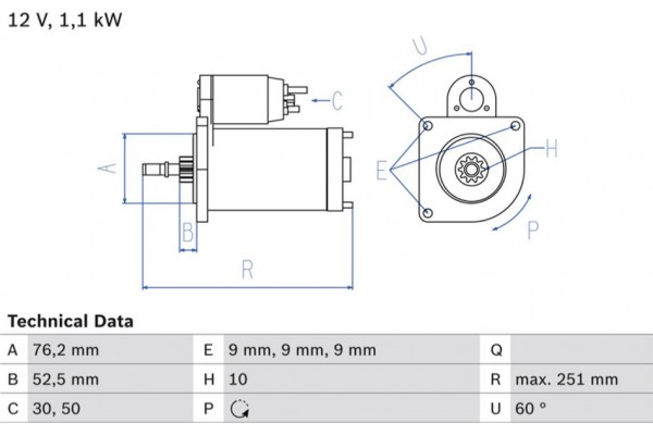 Bosch Μίζα - 0 986 016 750