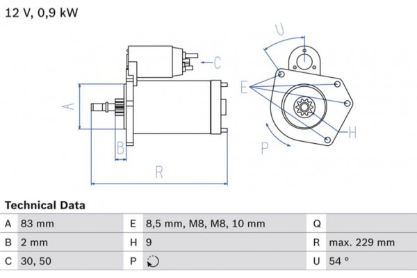 Bosch Μίζα - 0 986 016 790