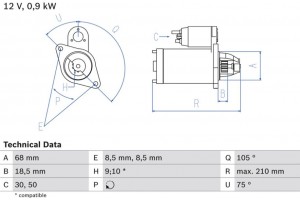 Bosch Μίζα - 0 986 017 120