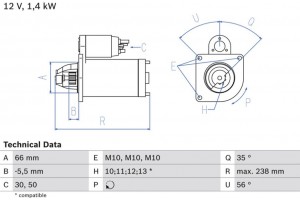 Bosch Μίζα - 0 986 018 310
