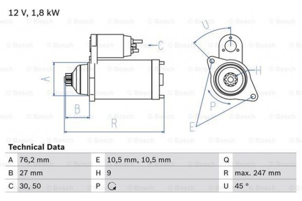 Bosch Μίζα - 0 986 018 410