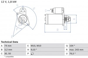 Bosch Μίζα - 0 986 018 680