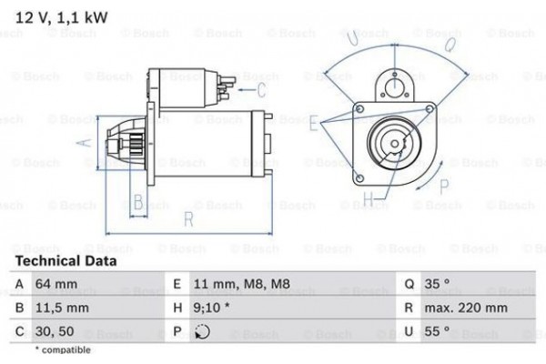 Bosch Μίζα - 0 986 018 880