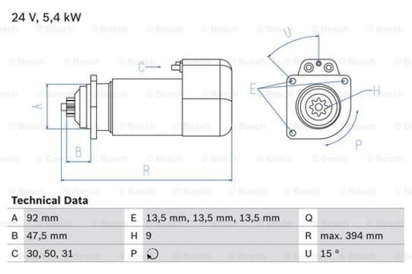 Bosch Μίζα - 0 986 019 000