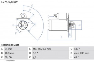 Bosch Μίζα - 0 986 019 301