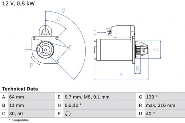 Bosch Μίζα - 0 986 021 590