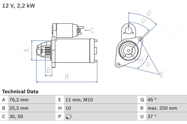 Bosch Μίζα - 0 986 022 450