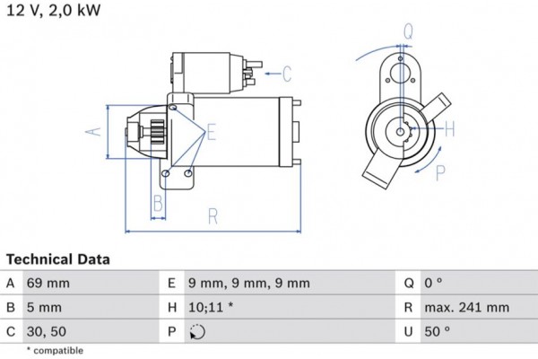 Bosch Μίζα - 0 986 022 670