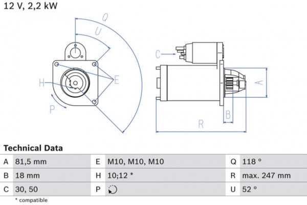 Bosch Μίζα - 0 986 023 180
