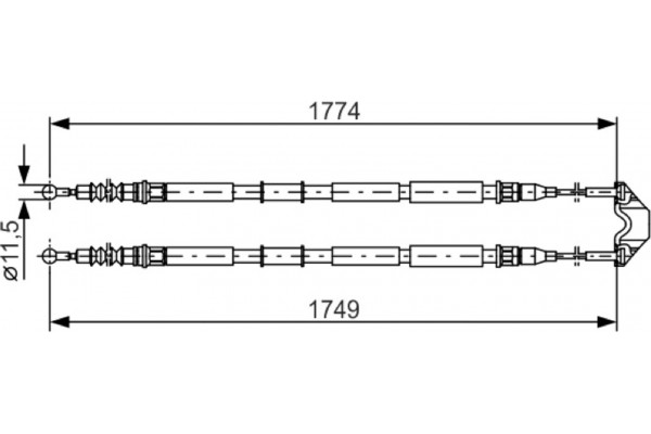 Bosch Ντίζα, Φρένο Ακινητοποίησης - 1 987 477 163 Bosch Ντίζα, Φρένο Ακινητοποίησης - 1 987 477 163