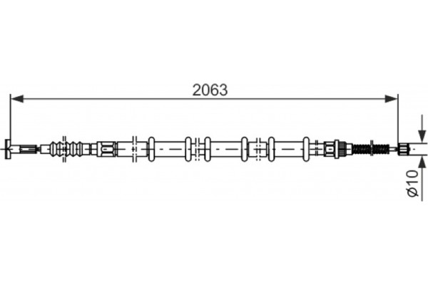 Bosch Ντίζα, Φρένο Ακινητοποίησης - 1 987 477 729 Bosch Ντίζα, Φρένο Ακινητοποίησης - 1 987 477 729