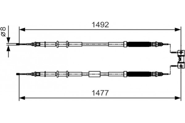 Bosch Ντίζα, Φρένο Ακινητοποίησης - 1 987 482 038 Bosch Ντίζα, Φρένο Ακινητοποίησης - 1 987 482 038