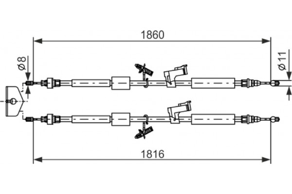 Bosch Ντίζα, Φρένο Ακινητοποίησης - 1 987 482 189 Bosch Ντίζα, Φρένο Ακινητοποίησης - 1 987 482 189