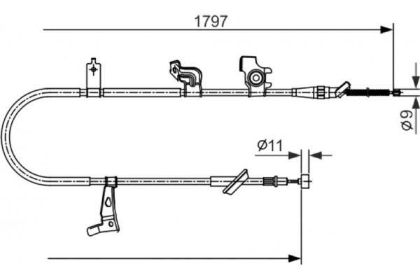 Bosch Ντίζα, Φρένο Ακινητοποίησης - 1 987 482 434 Bosch Ντίζα, Φρένο Ακινητοποίησης - 1 987 482 434