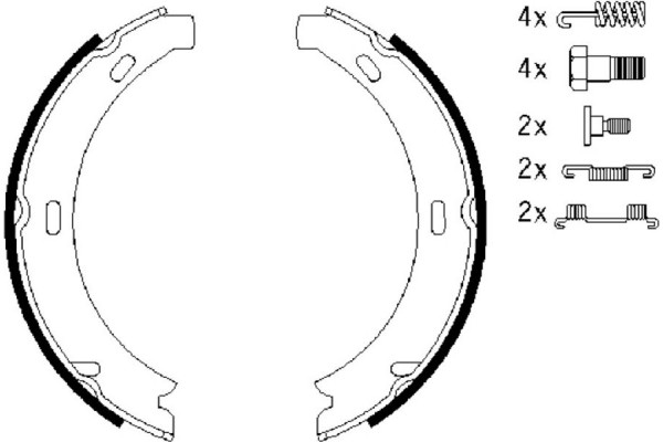Bosch Σετ Σιαγόνων φρένων, Χειρόφρενο - 0 986 487 584