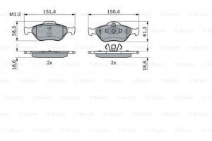 Bosch Σετ τακάκια, Δισκόφρενα - 0 986 424 034
