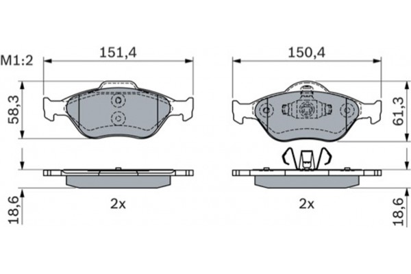 Bosch Σετ τακάκια, Δισκόφρενα - 0 986 424 034