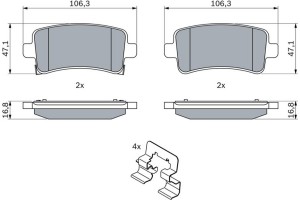 Bosch Σετ τακάκια, Δισκόφρενα - 0 986 424 124
