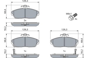 Bosch Σετ τακάκια, Δισκόφρενα - 0 986 424 214