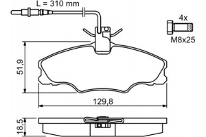 Bosch Σετ τακάκια, Δισκόφρενα - 0 986 424 227