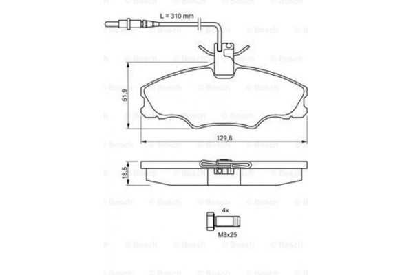 Bosch Σετ τακάκια, Δισκόφρενα - 0 986 424 227