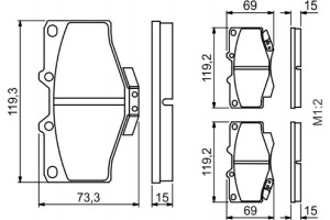 Bosch Σετ τακάκια, Δισκόφρενα - 0 986 424 268