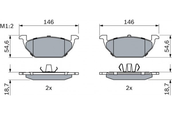 Bosch Σετ τακάκια, Δισκόφρενα - 0 986 424 364