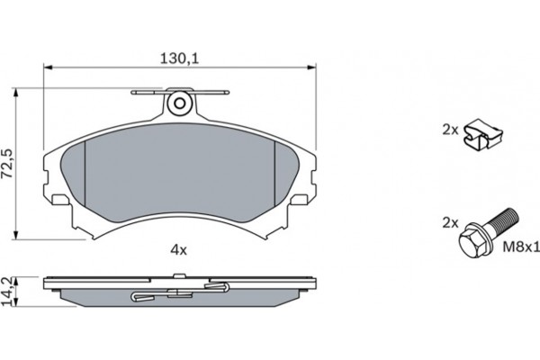 Bosch Σετ τακάκια, Δισκόφρενα - 0 986 424 371