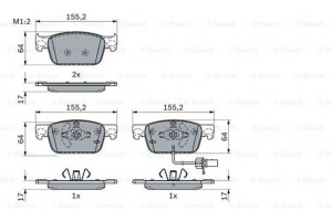 Bosch Σετ τακάκια, Δισκόφρενα - 0 986 424 433