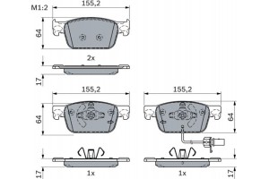 Bosch Σετ τακάκια, Δισκόφρενα - 0 986 424 433