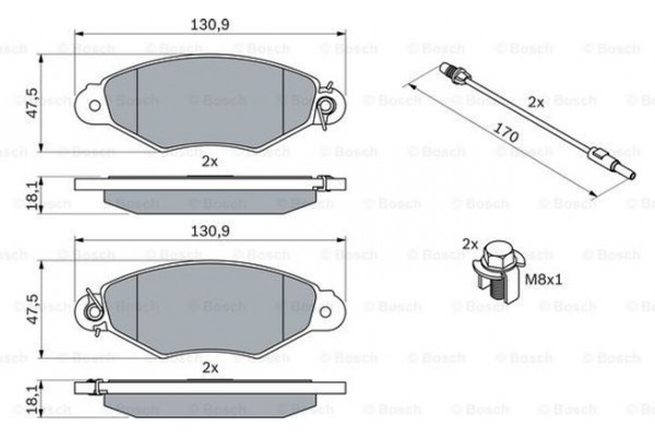 Bosch Σετ τακάκια, Δισκόφρενα - 0 986 424 455