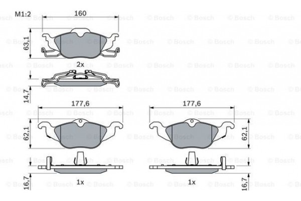 Bosch Σετ τακάκια, Δισκόφρενα - 0 986 424 456