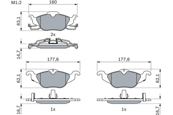 Bosch Σετ τακάκια, Δισκόφρενα - 0 986 424 456