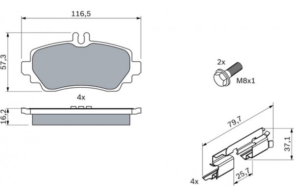Bosch Σετ τακάκια, Δισκόφρενα - 0 986 424 469