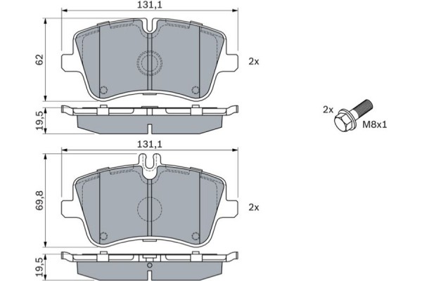 Bosch Σετ τακάκια, Δισκόφρενα - 0 986 424 517