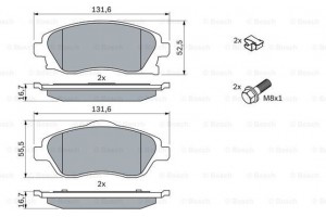 Bosch Σετ τακάκια, Δισκόφρενα - 0 986 424 527