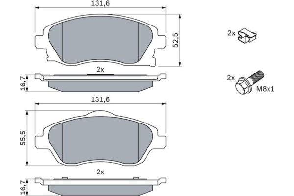 Bosch Σετ τακάκια, Δισκόφρενα - 0 986 424 527